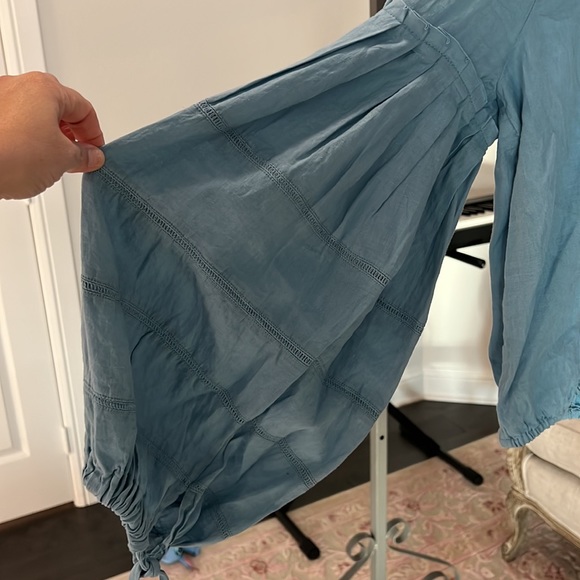 FREE PEOPLE 💯 linen balloon blouse size SP - Picture 16 of 16